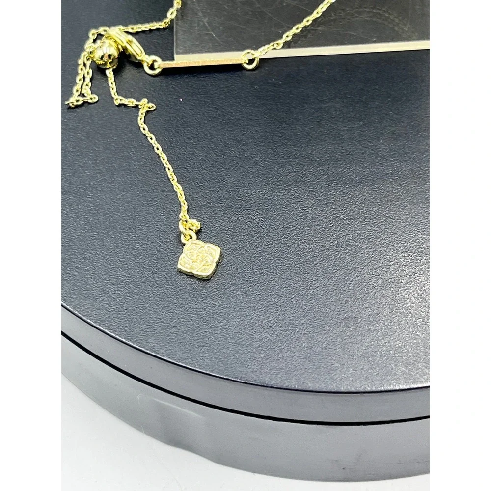 Kendra Scott Cailin Green Crystal May Delicate Strand Gol Plated Necklace